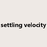 settling velocity是什么意思