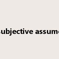 subjective assume是什么意思