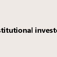 Institutional investors是什么意思