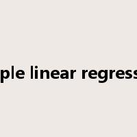 simple linear regression是什么意思