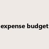expense budget是什么意思