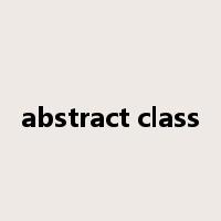 abstract class是什么意思