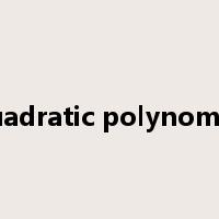 quadratic polynomial是什么意思