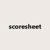 scoresheet是什么意思