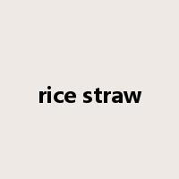 rice straw是什么意思