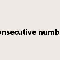 consecutive number是什么意思