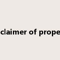 disclaimer of property是什么意思