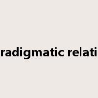 paradigmatic relation是什么意思