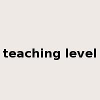 teaching level是什么意思