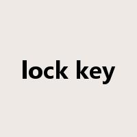 lock key是什么意思