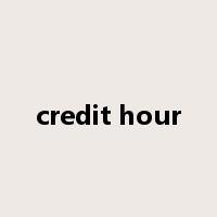 credit hour是什么意思