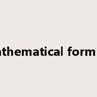 mathematical formula是什么意思