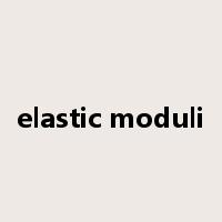 elastic moduli是什么意思