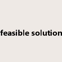 feasible solution是什么意思