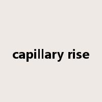 capillary rise是什么意思