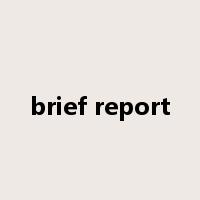 brief report是什么意思