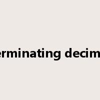 terminating decimal是什么意思
