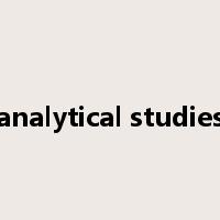 analytical studies是什么意思