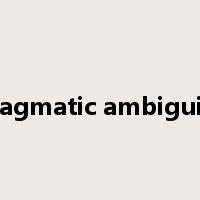 pragmatic ambiguity是什么意思
