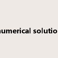 numerical solution是什么意思