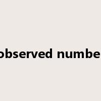 observed number是什么意思