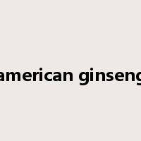 american ginseng是什么意思