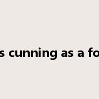 as cunning as a fox是什么意思
