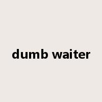 dumb waiter是什么意思