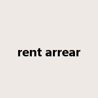 rent arrear是什么意思