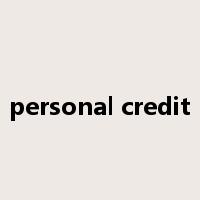 personal credit是什么意思