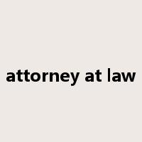attorney at law是什么意思