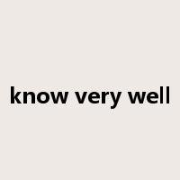 know very well是什么意思
