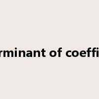 determinant of coefficient是什么意思