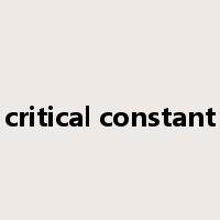 critical constant是什么意思