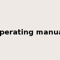 operating manual是什么意思