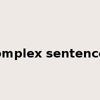 complex sentences是什么意思