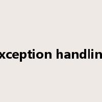 exception handling是什么意思