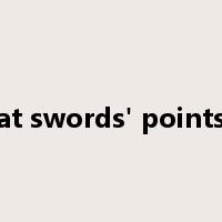 at swords' points是什么意思
