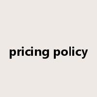 pricing policy是什么意思
