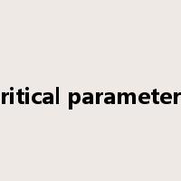 critical parameters是什么意思