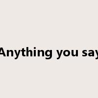 Anything you say是什么意思