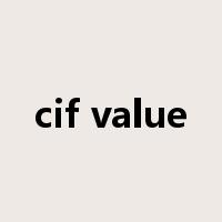 cif value是什么意思