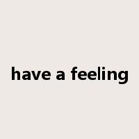 have a feeling是什么意思