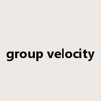 group velocity是什么意思