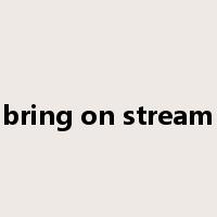 bring on stream是什么意思