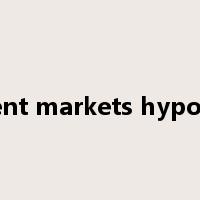 efficient markets hypothesis是什么意思