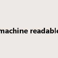machine readable是什么意思