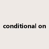 conditional on是什么意思