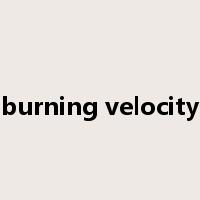 burning velocity是什么意思