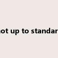 not up to standard是什么意思